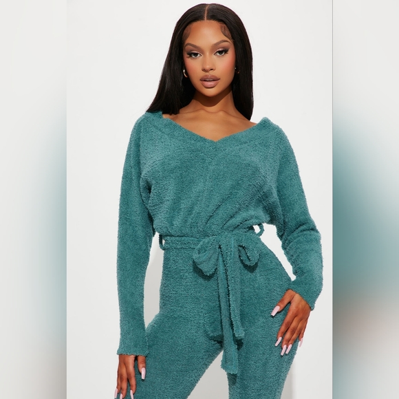 NWT Furry Teal Jumpsuit - Picture 2 of 7
